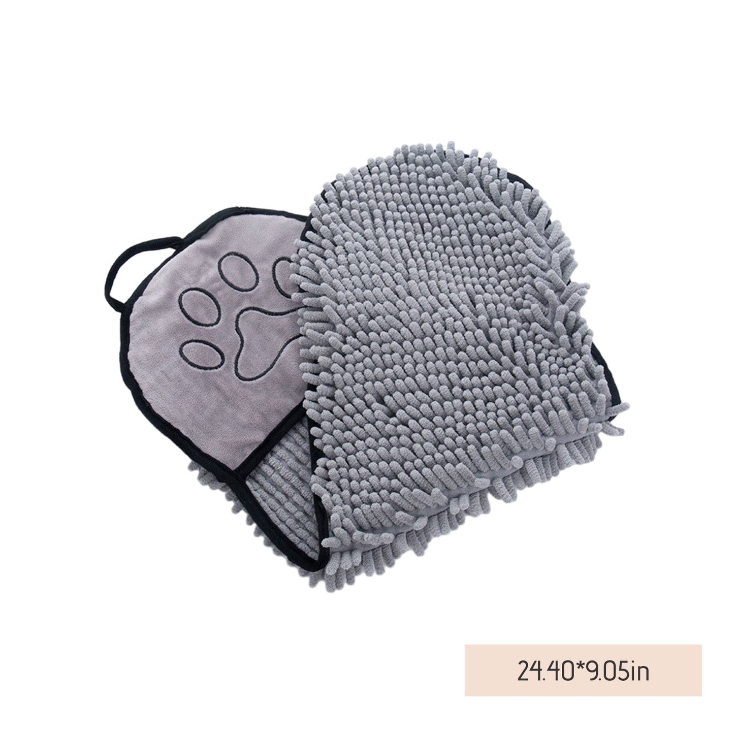 Machine Washable Dog & Cats Bathing Towels Gray