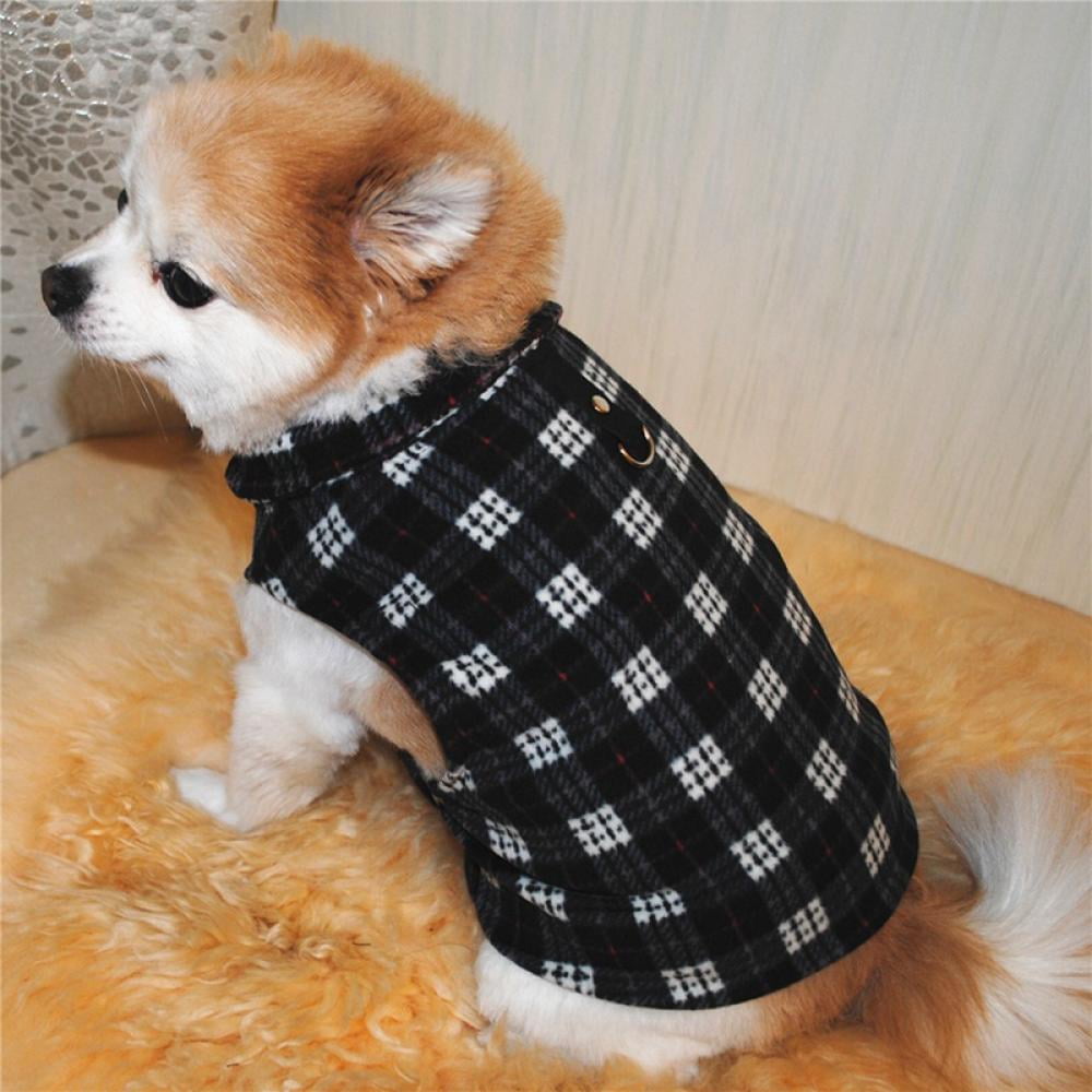 Pet Winter Sweater Soft Fleece Vest with Leash Ring For Indoor Outdoor