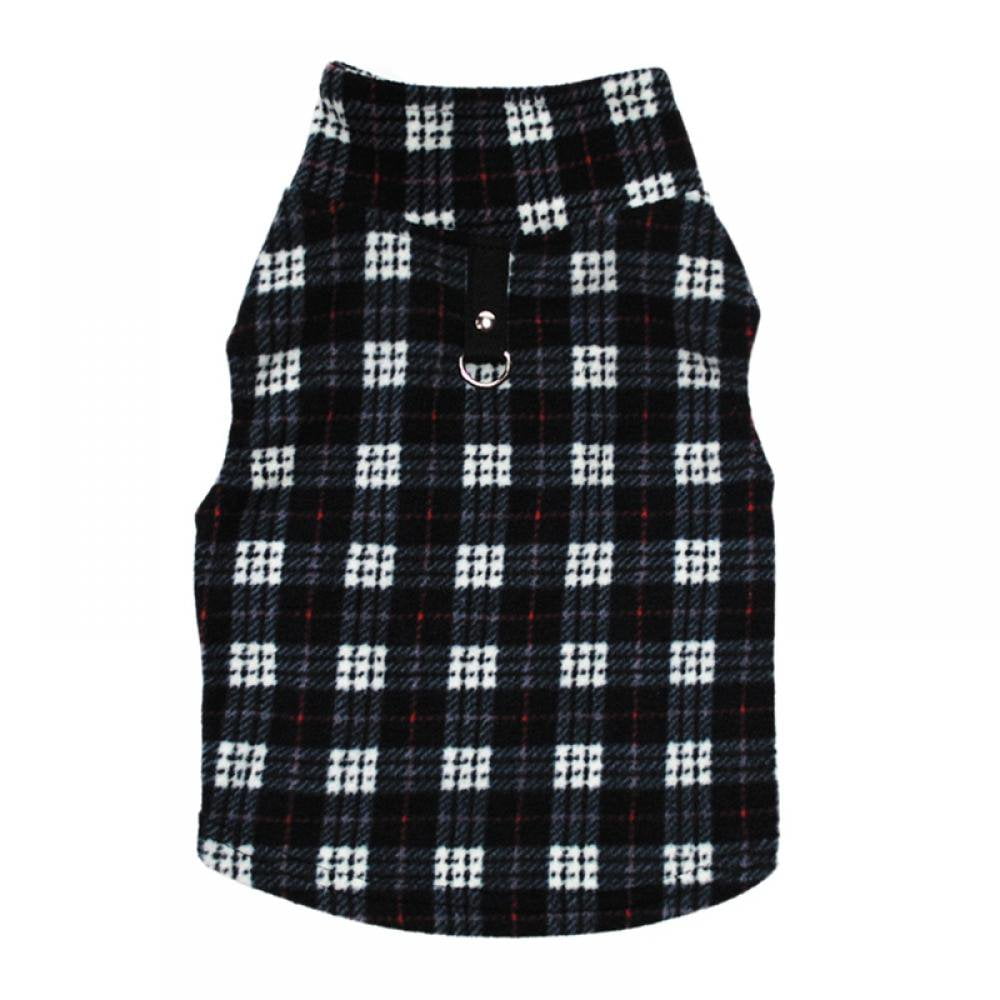 Pet Winter Sweater Soft Fleece Vest with Leash Ring For Indoor Outdoor
