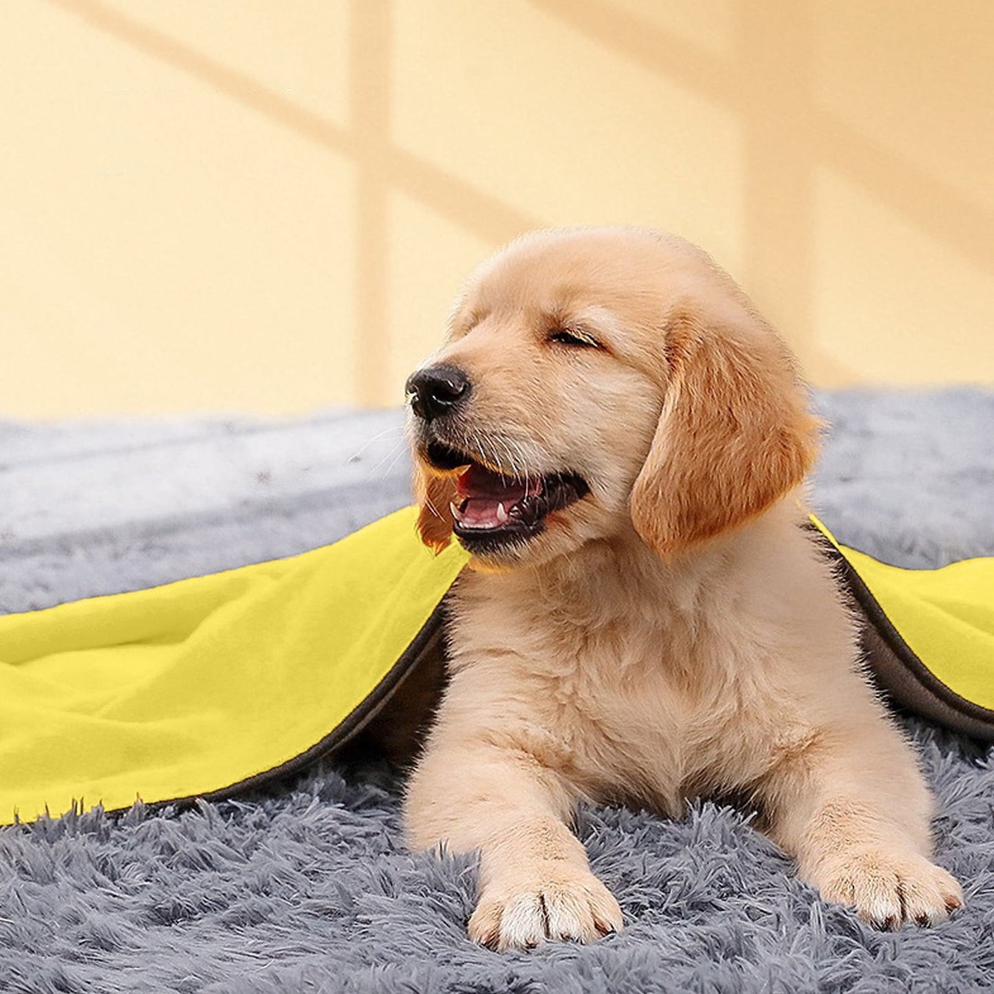Yellow Oversized Microfiber Towel for Large, Medium or Small Pets