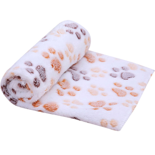 Soft Absorbent Paw Print Bath Towel for Drying Dogs and Cats