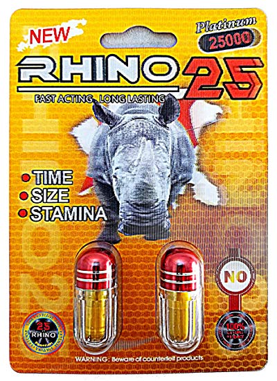 Rhino 25 25000 6 Pill Packs