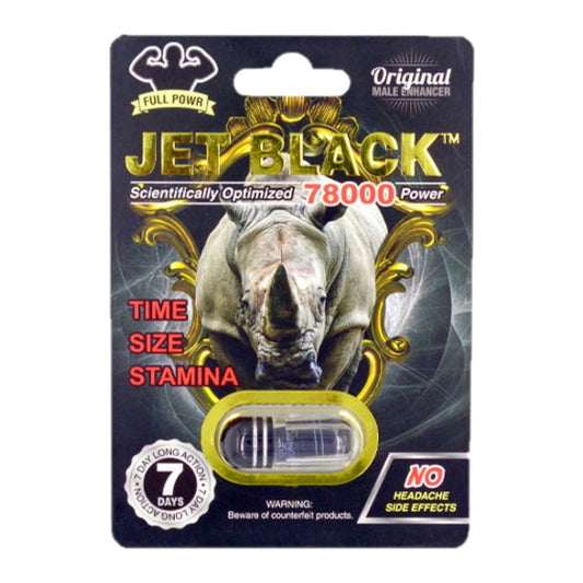 Rhino Jet Black 78000 5 Pill Packs