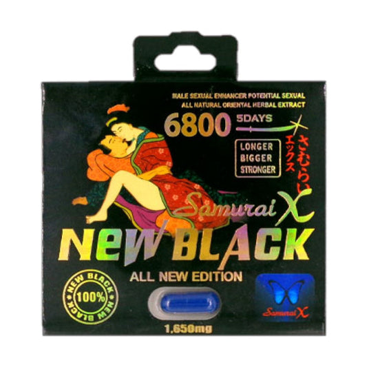 Samurai X New Black 6800 5 Pill Packs