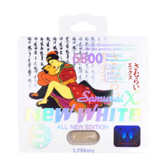 Samurai X New White 6800 5 Pill Packs