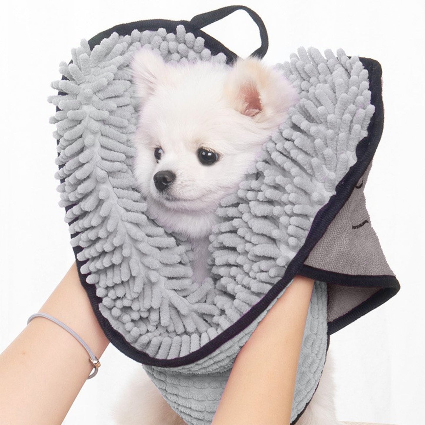 Machine Washable Dog & Cats Bathing Towels Gray